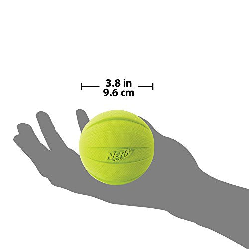 Rubber Ball Dog Toy with Squeaker (Green / 1 Count (Pack of 1) / Single)