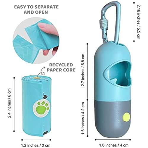 Dog Poop Bag Dispenser with Built (Blue / 1 Count (Pack of 1))