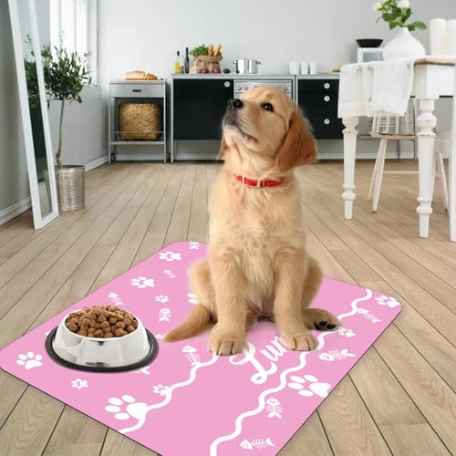 Personalized Dog Cat Feeding Mat Custom Pet Food Mat Waterproof Non