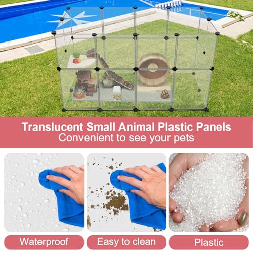 24 Panels Small Animals Playpen (24 Panels - 48"L x 24"W x 28"H / Transparent)