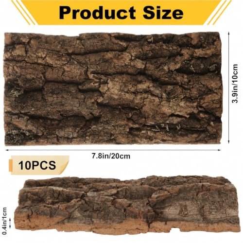 10PCS Cork Terrarium Background 7.8x3.9in for Reptile (10PCS-7.9×3.9in)