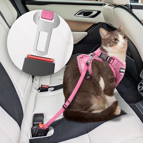 Cat Harness and Leash for Walking (Pink / Medium (13-18lb))