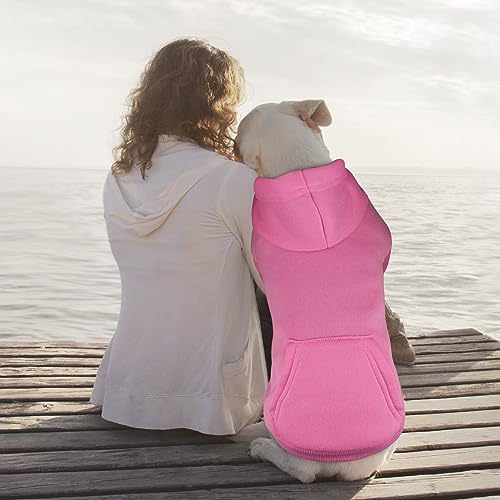 Dog Hoodie Dog Sweaters for Large Dogs Sweater Solid Soft Brushed Fleece Pet Clothes Pet Hoodie Sweatshirt with Pocket (XX-Large / Pink)
