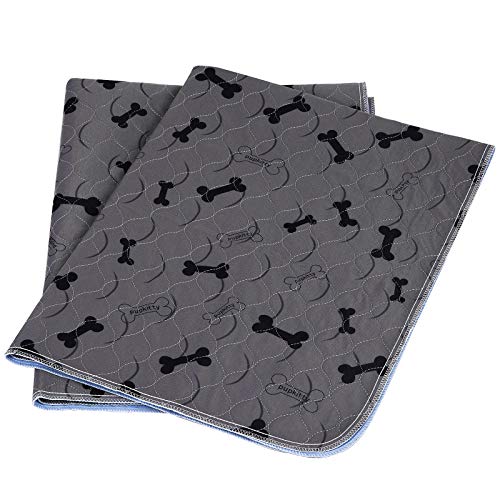 Washable Dog Pee Pads with Free Grooming Gloves (41x41 Inch (Pack of 2))