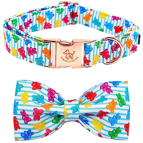 Dog Collar Summer Dog Collar with Bow tie (Colorful Bear / Medium (Pack of 1))