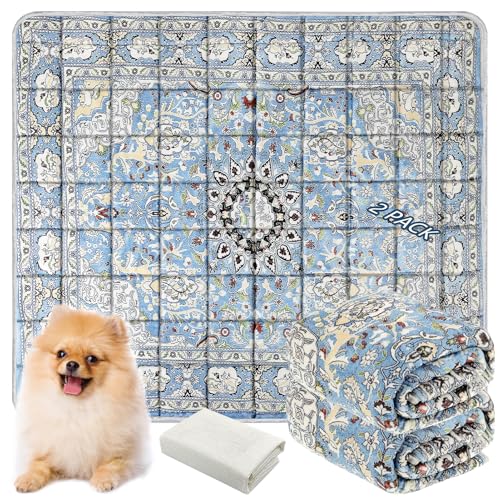 Washable Thickened Pee Pads for Dogs (36" x 42" (2 Pack, Thickened) / Blue-2)