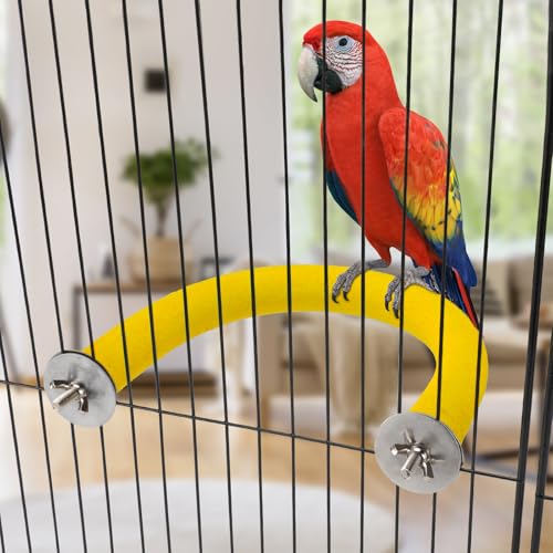 U Shaped Large Parrot Perch (Large / Yellow)