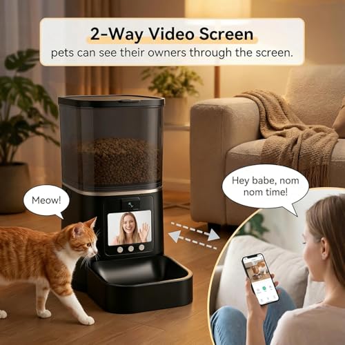 Automatic Cat Feeder with Camera (BLACK)