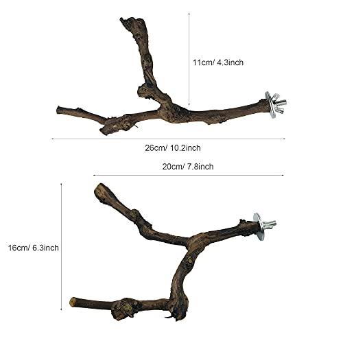 4PCS Bird Perch Natural Grape Stick Bird Standing Stick Grapevine (4PCS Natural Grape Stick)
