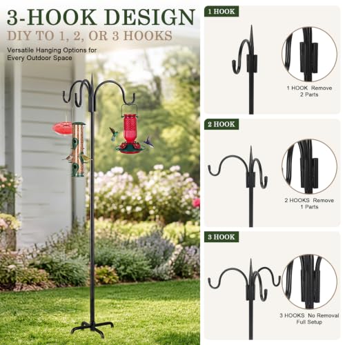 Three Shepherd Hooks for Outdoor (76 Inch)