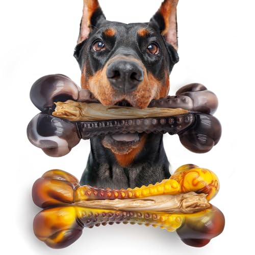Dog Chew Toys for Aggressive Chewers (Real Bacon&Beef)