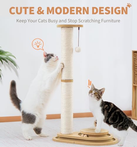 Made4Pets Cat Scratching Post for Indoor Cats with Ball Track 23.4" (23.4"H)