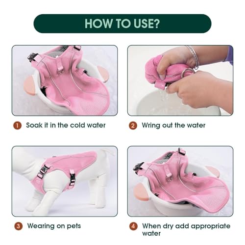 Dog Cooling Vest for Large Dogs with with Sun Protection (Xxl (Chest Girth:31.1'') / Berry Pink)