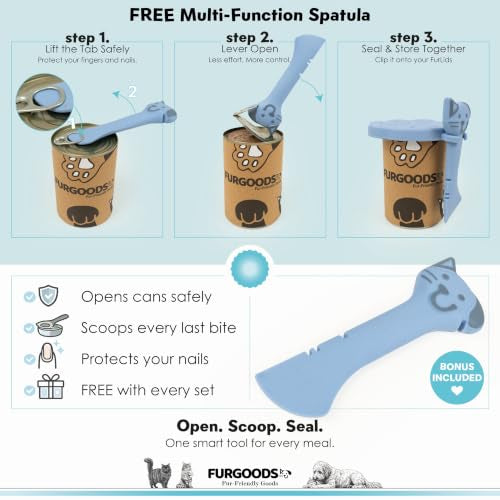 FURLIDS Blue Cat Dog Food Can Lid (Blue)