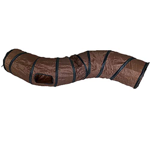 Cat Tunnel Toys for Indoor Cats Kittens Rabbits (47" (Shape S) / Brown)
