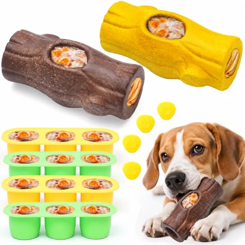 2 Pack Dog Toys for Aggressive Chewers Yollow & Brown (Yellow & Brown)