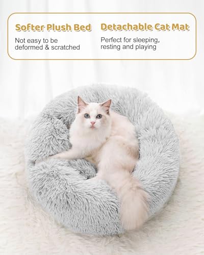 Cat Tunnel Bed with 20 Pcs Interactive Toys (Off-white)
