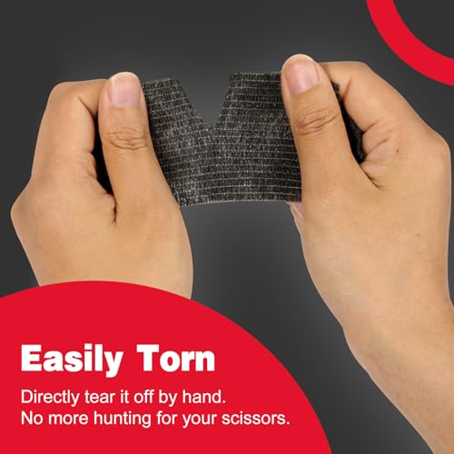 80 Pack Self Adhesive Bandage Wrap Black (Black / 2IN - 80Pack)