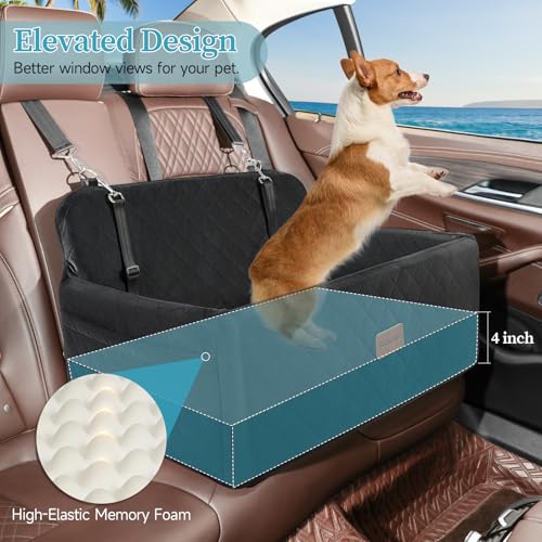 Dog Car Seat for Medium Large Dogs Under 55 lbs (Black)