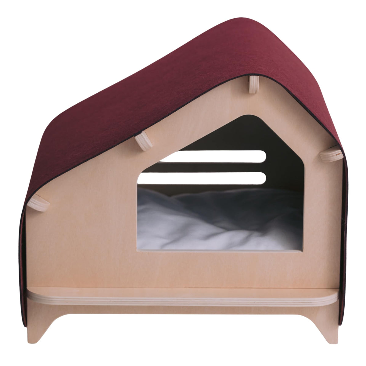 Luxe Cabin Premium Pet Bed for Cats & Small Dogs (Maroon / XL)