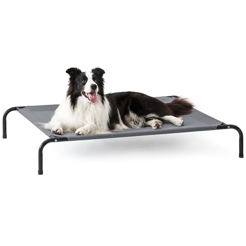 Elevated Cooling Dog Bed for Large Dogs (Grey / 48" X 35.5" X 8")