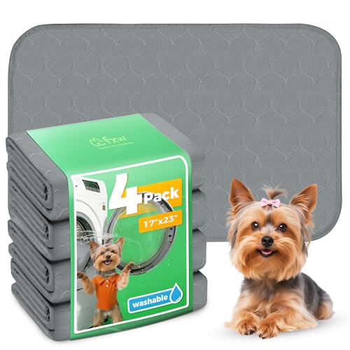 Washable Pee Pads for Dogs (Gray / 17" x 23" (4 Packs))