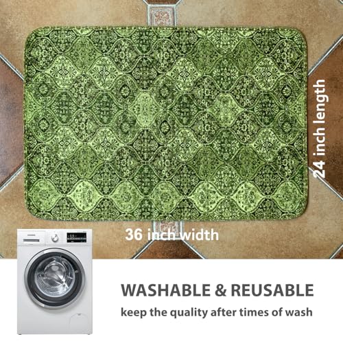 Washable Pee Pads for Dogs (24x36 Inch (Pack of 2) / Green/Multi)