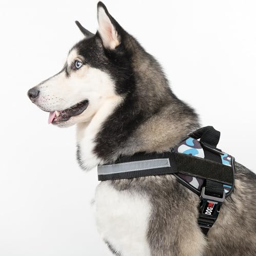 Dog Harness Reflective No (Blue Camo / Girth 27" to 34")