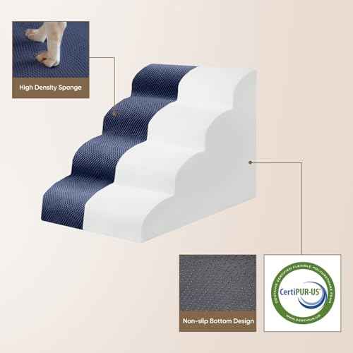 3 Step Pet Stairs for High Beds & Sofas (Blue / 3-step 15.7"H)