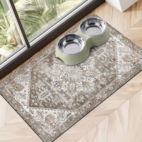 Dog Food Mats for Floors (Brown / L(17"×30"))