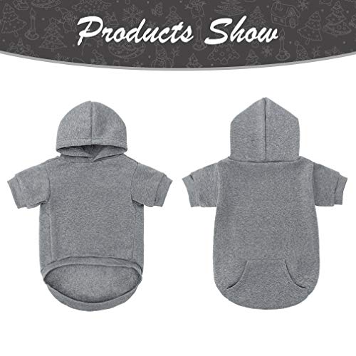 Dog Hoodie for Large Medium Small Dogs (Grey / Large)