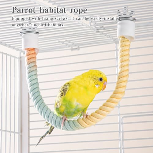3pcs Gradient Colorful Bird Rope Perch Stand