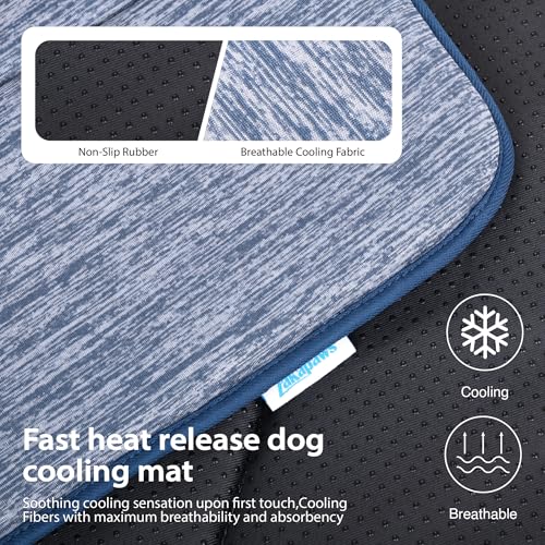 Dog Cooling Mat for Large Dogs (Wander Blue / 41"L x 27"W x 0.8"H)