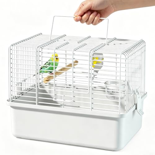 Small Bird Cage (White / 10.2"L x 7.9"W x 6.7"H)
