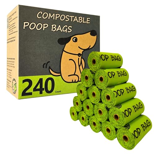 Certified Compostable Dog Poop Bag Rolls (240 Count (Pack of 1))