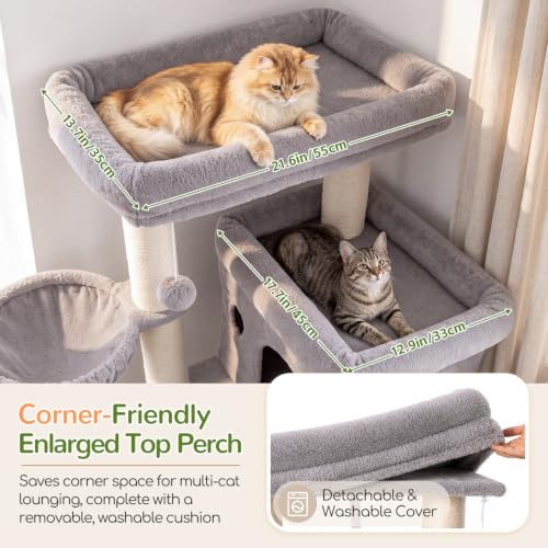Cat Tree Tower with 12 Extra (Light Grey / XL)