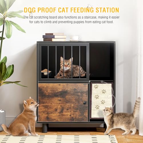 Dog Proof Cat Feeding Station (black vintage color)