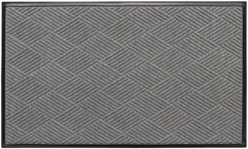 Diamonds Front Door Mat Indoor Outdoor Entrance (59"L x 35.5"W x 0.4"Th / Medium Grey)