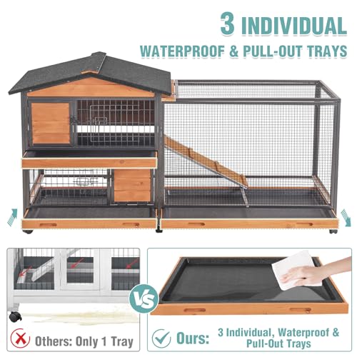 2 Story Rabbit Cage with Chew ((Brown & Black))