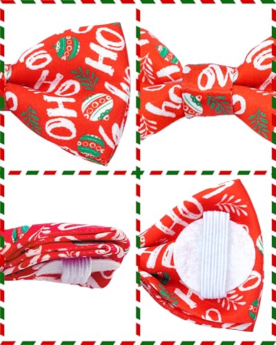 10 Pack Holiday Large Dog Bowties Sliding on Collar (M/L)