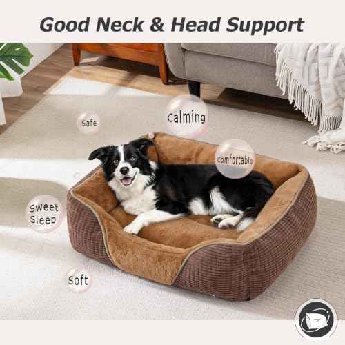 Dog Beds for Small Dogs (Caramel Brown / S(20’’x 19’’x 6’’))