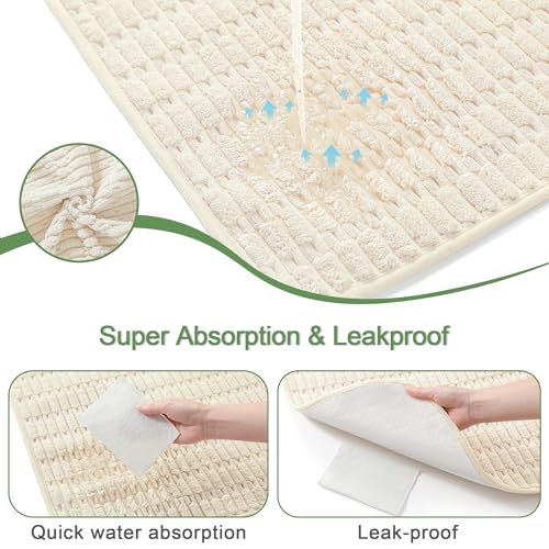 Washable Pee Pads for Dogs Puppy Pad (Cream White / 60"x82"(Pack of 1))