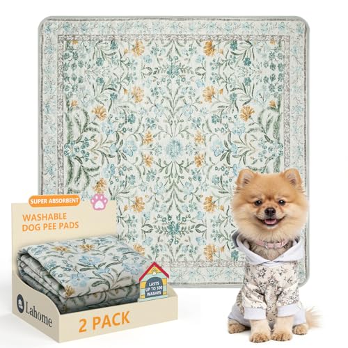 Botanical Washable Reusable Pee Pads for Dogs (Blue-02 / 3FT x 3FT (Pack of 2))