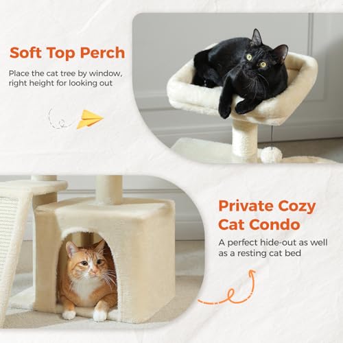 Cactus Cat Tree for Kittens & Small Cats (Beige)