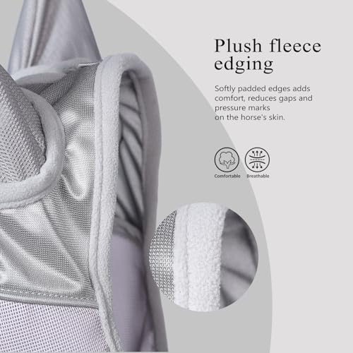 Half Face Horse Fly Mask UV Protection and Breathable for Equine Use Comfortable Grey M (Grey / Medium (Arabian))