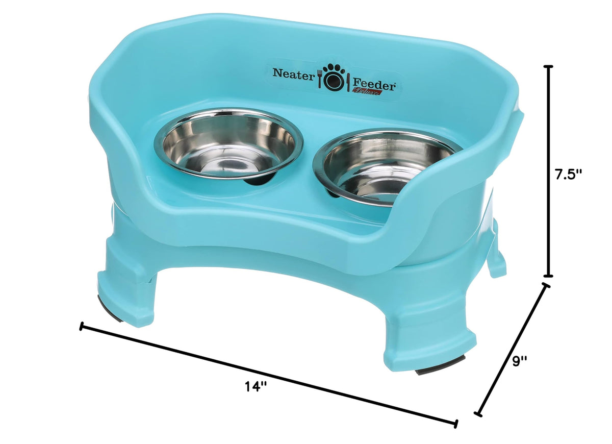 Neater Feeder Deluxe Mess (Cat + Standard Bowl / Aquamarine)