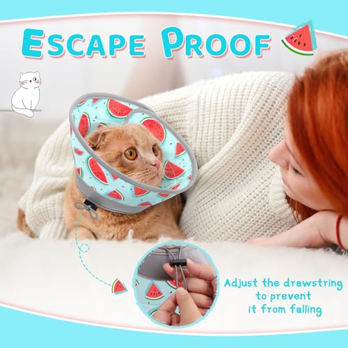 Cat Cone Collar Soft to Stop Licking (Blue / M)