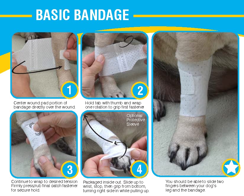 Basic Leg Bandages for Dogs (2XS 10-Pack)