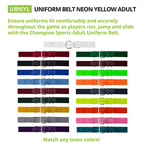 Baseball Softball Uniform Belt (Adult (22-46 Inches) / Neon Yellow)