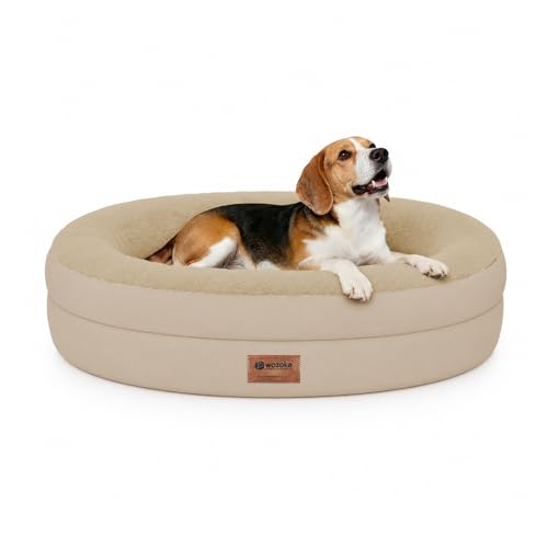 Waterproof Orthopedic Dog Bed for Medium Dogs (Light Brown / 35"L x 25"W x 7"Th)